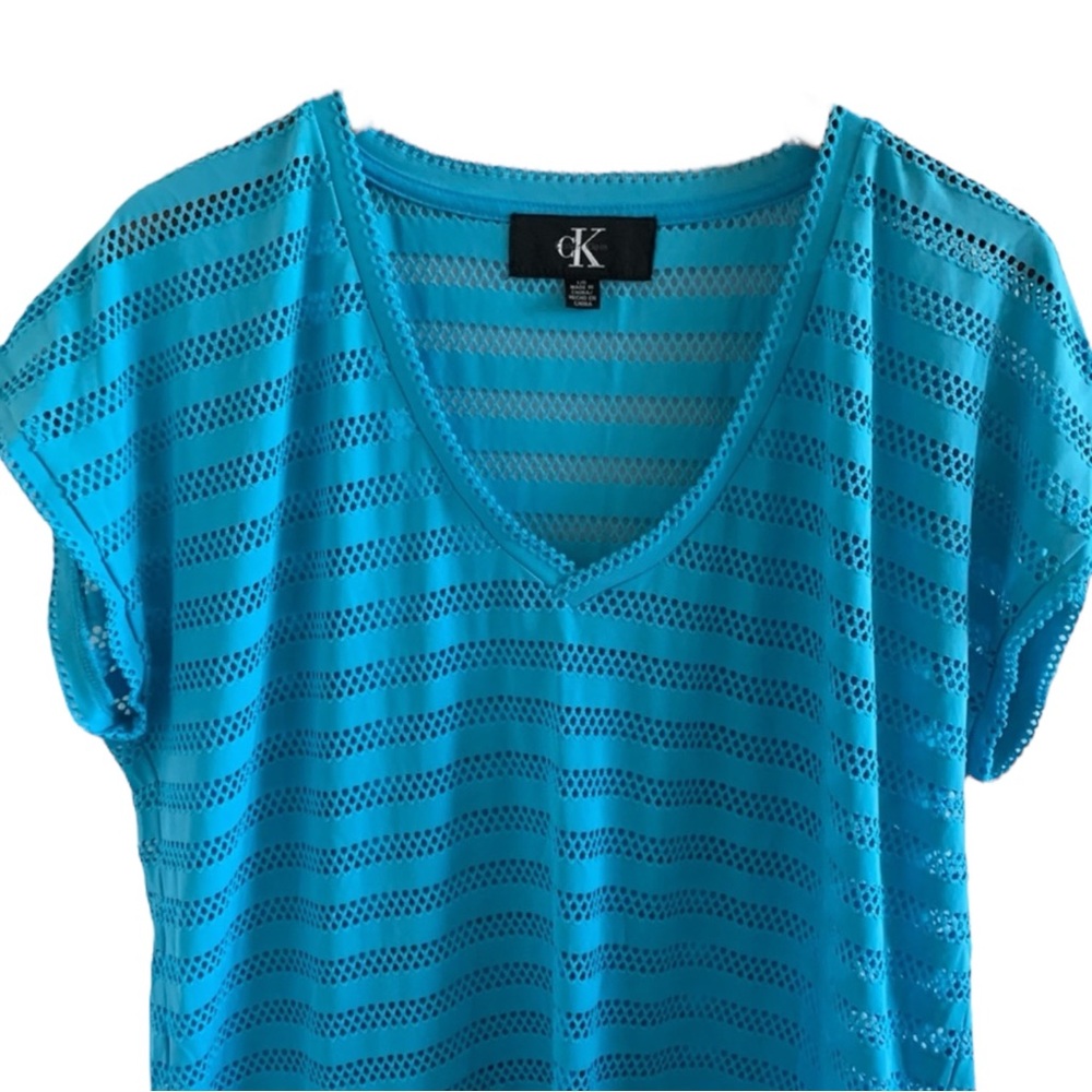 CALVIN KLEIN Eyelet Swim Cover-Up in Blue Size Medium — SUMMER PERFECTION!!! - Picture 5 of 12